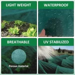 Plant Covers Freeze Protection, 10ft x 50ft 1.41 oz/yd² Frost Cloth Plant Blankets Floating Row Covers with 35 Stainless Steel Clips for Winter Plants Gardens Frost/Sun Pests Protection, Dark Green - Image 2