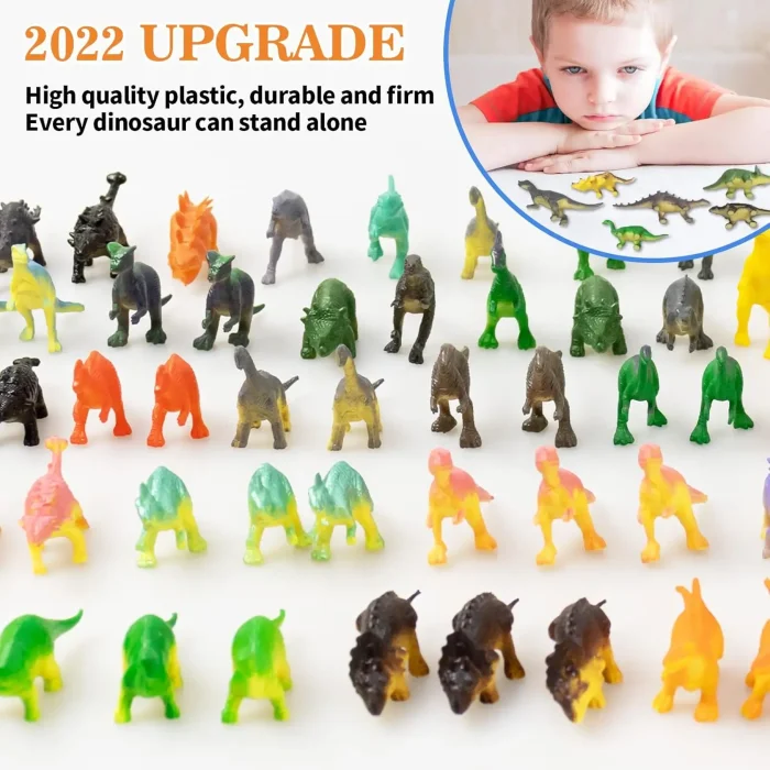 OuMuaMua 78pcs Glow in The Dark Dinosaur Toys Set, Mini Plastic Realistic Dinosaur Figures Glow Toys for Kids Goody Bag Stuffers, Dinosaurs Theme Party Favors Supplies - Image 4