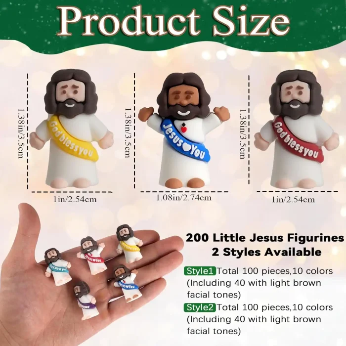 25pcs Little Jesus Figures, Multicolor Mini Figurines in Bulk, Tiny Baby Jesus Rubber Toys to Hide and Seek for Valentine's Day Gifts, Easter Egg Hunts, Sunday School Supplies, Kids & Adults - Image 4