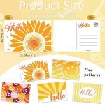 GRADESIN 60 Hello Postcards for Mailing Bulk Blank Greeting Cards 4 x 6 Inch Sunny Sunflower Colorful Smiley Face Post Cards for Kids Adults Teachers Students Assorted Blank Note Cards 5 Hello Designs - Image 2