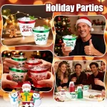 60Pcs Christmas Party Decorations Cups - 9Oz Merry Christmas Theme Red Green Disposable Plastic Cups for Xmas Wedding Thanksgiving Birthday Holiday Party Supplies Xmas Party Drinks - Image 4
