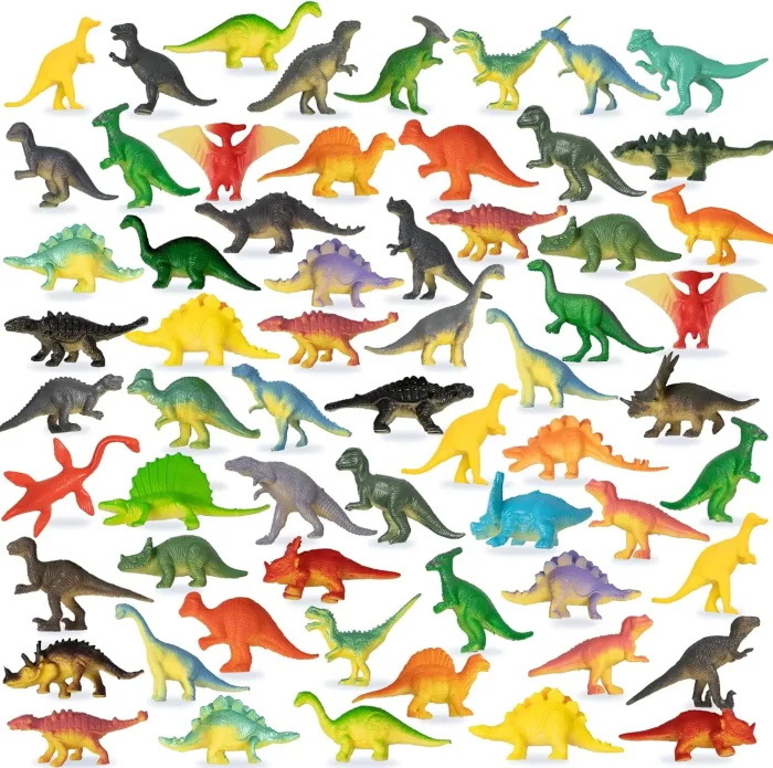 OuMuaMua 78pcs Glow in The Dark Dinosaur Toys Set, Mini Plastic Realistic Dinosaur Figures Glow Toys for Kids Goody Bag Stuffers, Dinosaurs Theme Party Favors Supplies - Image 3