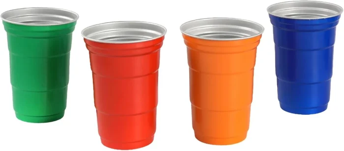 Aluminum Cups 16 oz Set of 12 Coloful Metal Tumblers for Drinks, Festive Color-Finished Metal Cups for Drinking for Home Patio and Holiday Parties - Image 3